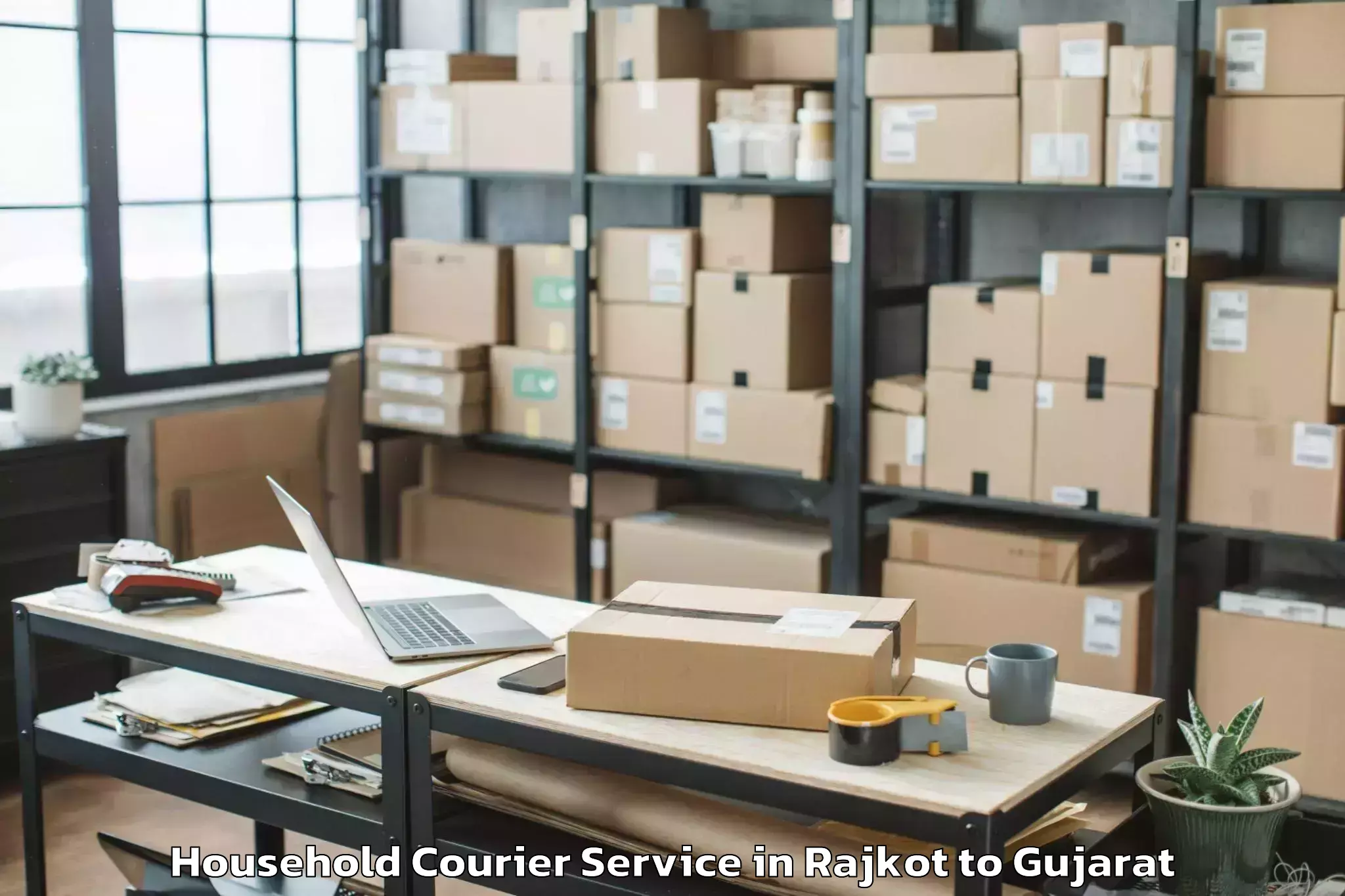 Easy Rajkot to Dungra Household Courier Booking